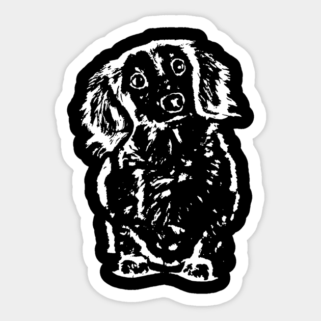 Long Haired Dachshund Sketch Sticker by Xamgi